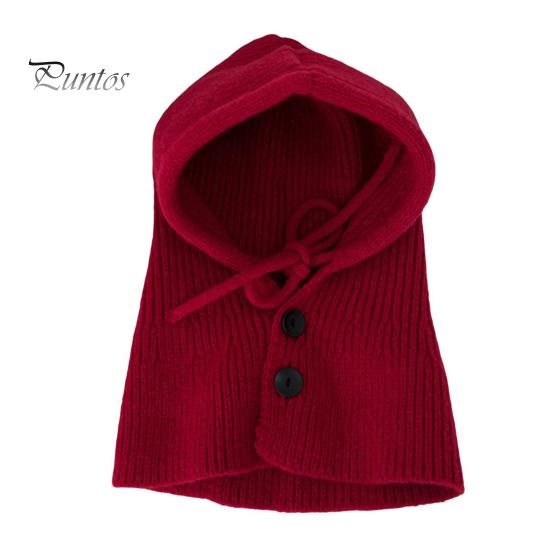 

Женская зимняя шапка-балаклава, толстая теплая вязаная застежка на пуговицы, ветрозащитная, велосипедная, регулируемая, полная защита, для путешествий на открытом воздухе, для катания на лыжах в холодную погоду красный