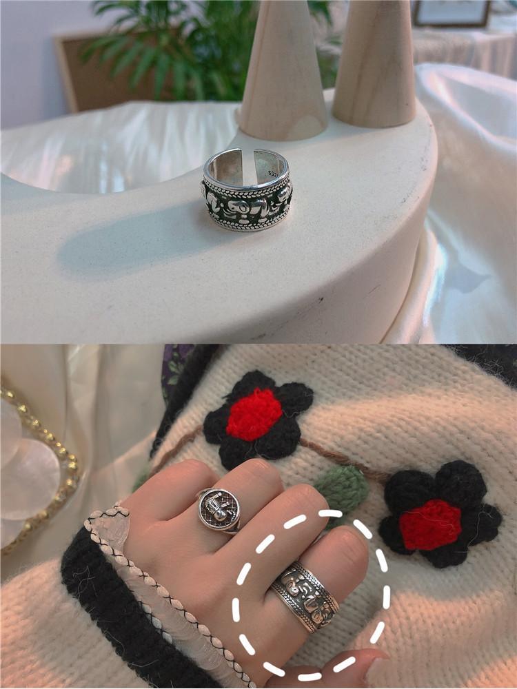 Sterling Stylish 925 Silver Womens Ring With Unique Open Design And Retro Smile Face For A Distinctive Fashion Statement