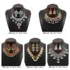 Korean Style Crystal Jewelry Set Turquoise Sparkling Necklace Sweet Rhinestone Tassel Earring  Gift