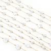 1 Meter Stainless Steel Heart Flower Artificial Pearl Chains for DIY Handmade Women Fashion Necklaces Jewelry Earrings Making