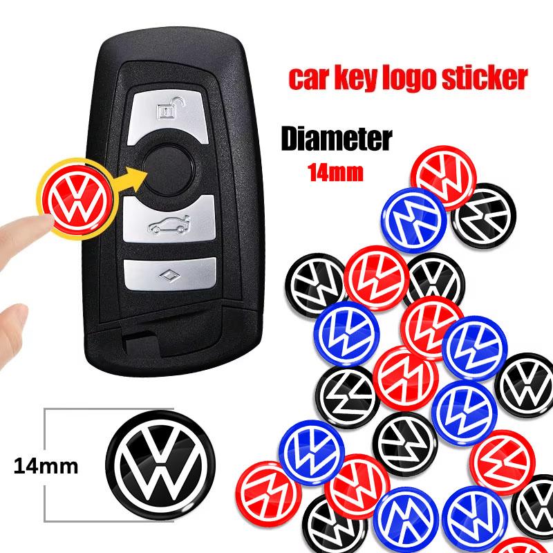 Emblema Badge Adesivo Pulsante Radio per Telecomando Chiave Auto 14mm Per Volkswagen CC Polo Golf 4 5 6 7 MK4 MK5 MK6 MK7 Passat B6 B8 T4 T5 Tiguan