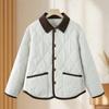 2025 Autumn/Winter Retro Lapel Cotton Jacket - Versatile Quilted Warm Short Coat for Women
