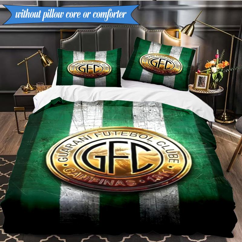 3PCS Football Club Emblem Printed Soft Bedding Set,Including 1pc Duvet Cover And 2pcs Pillowcases Perfect for Bedroom, Dormitory, Fan gift