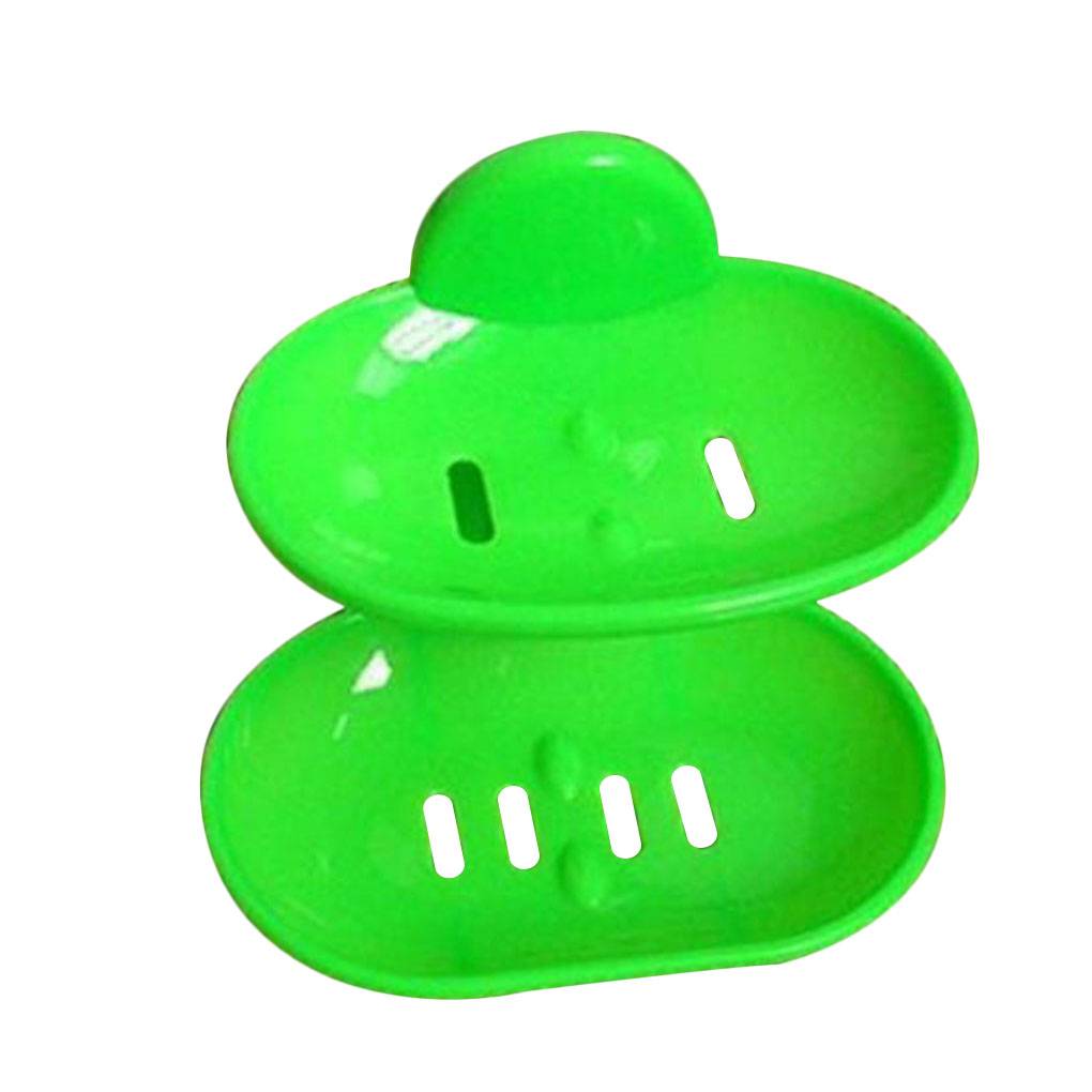 Double Soap Dish Strong Suction Cup Soap Holder Bunk Water Bath Storage Basket For Kitchen Bathroom