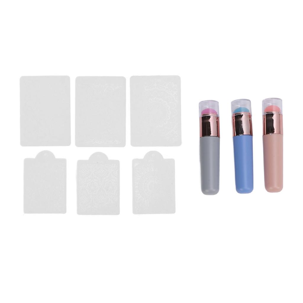 Silicone Brush for Ombre Nail Art Portable Chrome Applicator Chrome Nail Powder Applicator Stamping Plates for Nail