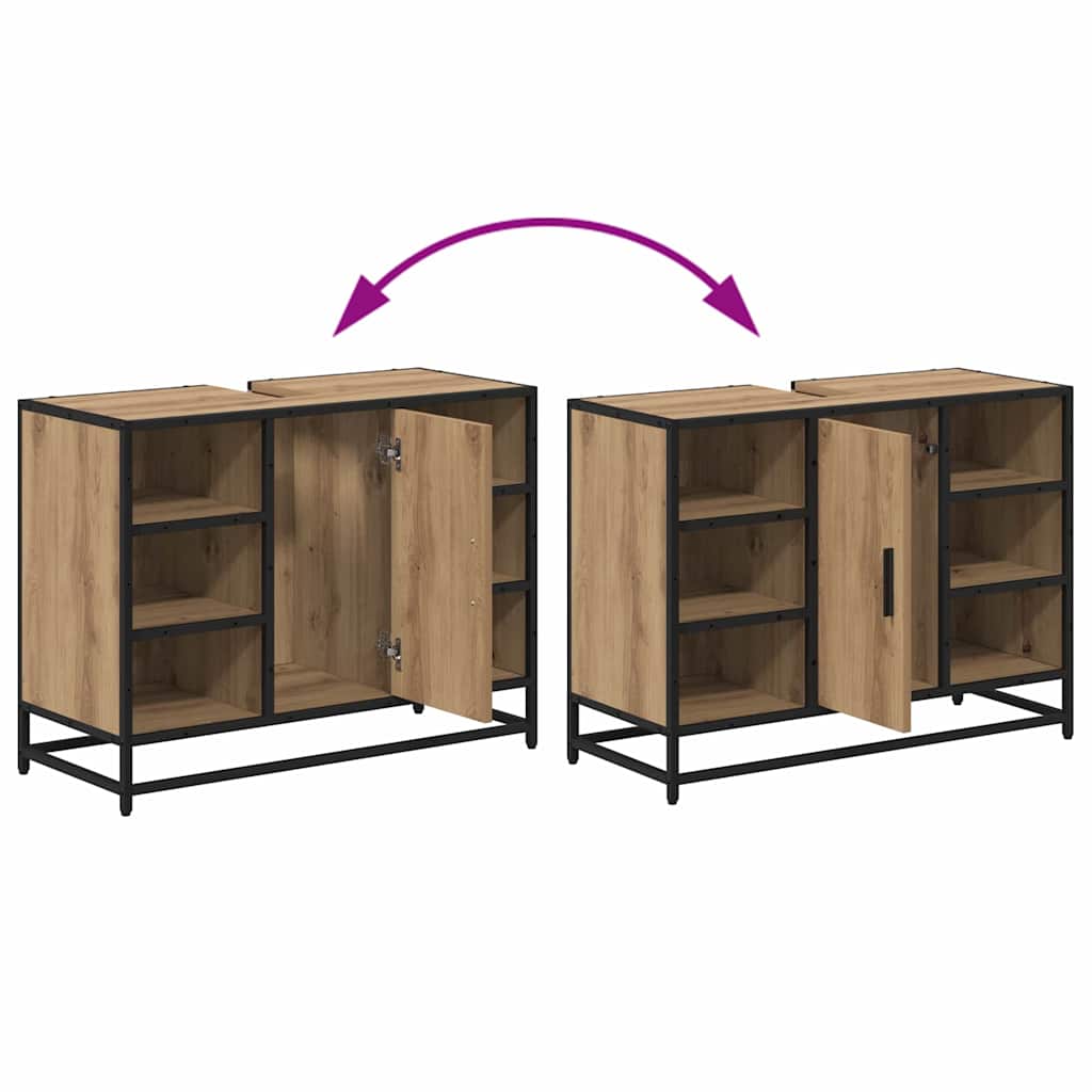 Bathroom Furniture Set 3 Pcs Artisan Oak 80 X 33 X 60 Cm