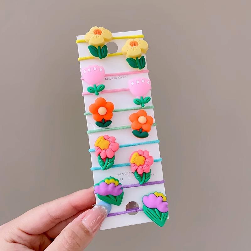 10-30PCS/Set, Cute Cartoon Animals, Hair Bands, Girls, Elastic Rubber Band, Headwear, Hair Accessories