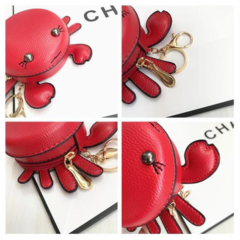 New Fashion Woman Small Crab Coin Purse Girl Pendant Lipstick Bag Casual Student Clutch Card Holder Cute Trend Handbag