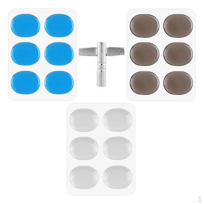 3 Sets Drum Damper Pads mit eingestelltem Stimmschlüssel für