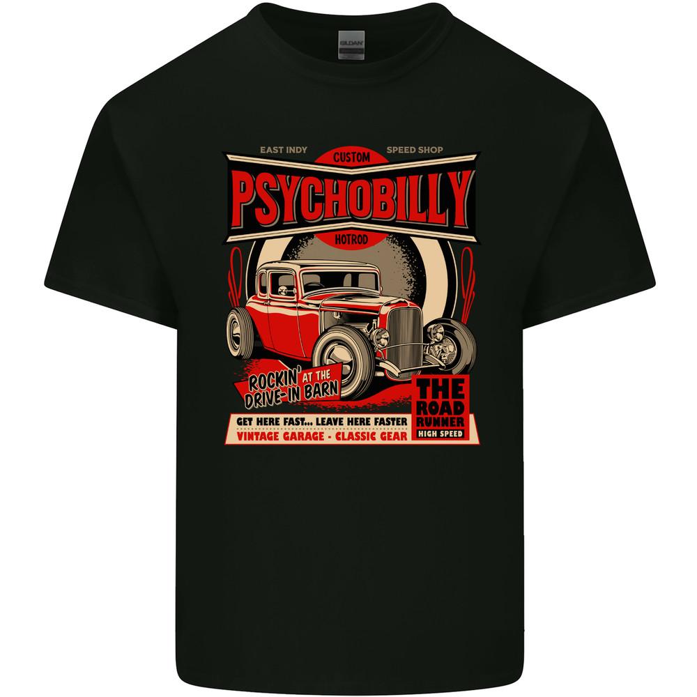 Psychobilly Custom Hot Rod Mens Cotton T-Shirt Tee Top Unisex T-Shirt XXXL