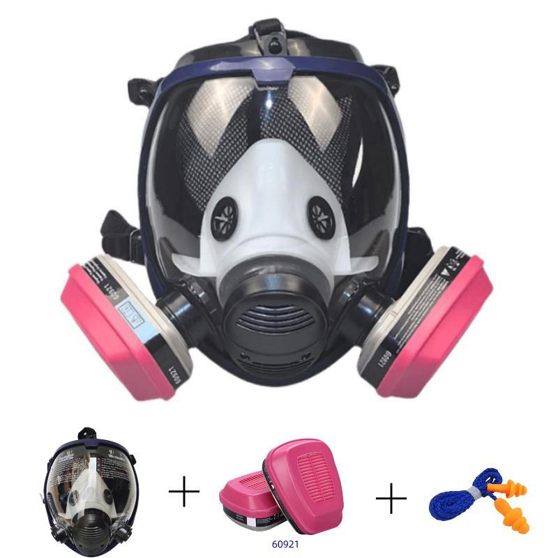 Полнолицевая респираторная противогазная маска, противогаз, подходит для дымовой химии, покраски, тактики - спасательный пояс с фильтром из активированного угля