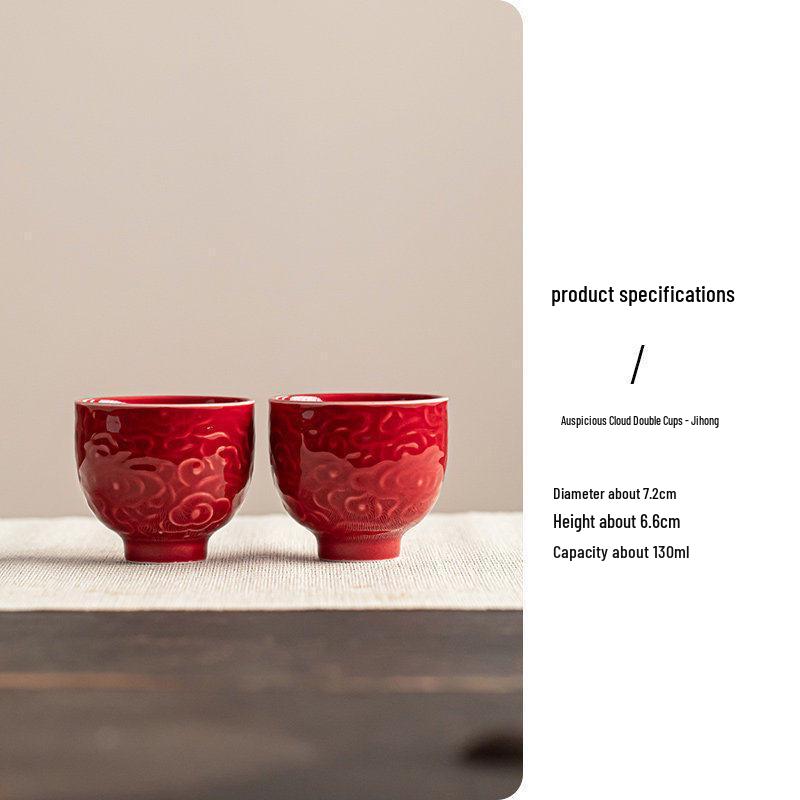 Red Ceramic Dessert Plate: Retro Chinese Pastry & Fruit Display Dish