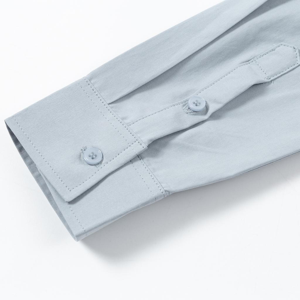 AMI Spring and Summer New Chest Color Small Heart Embroidery Casual Cotton Solid Color Long Sleeved Shirt