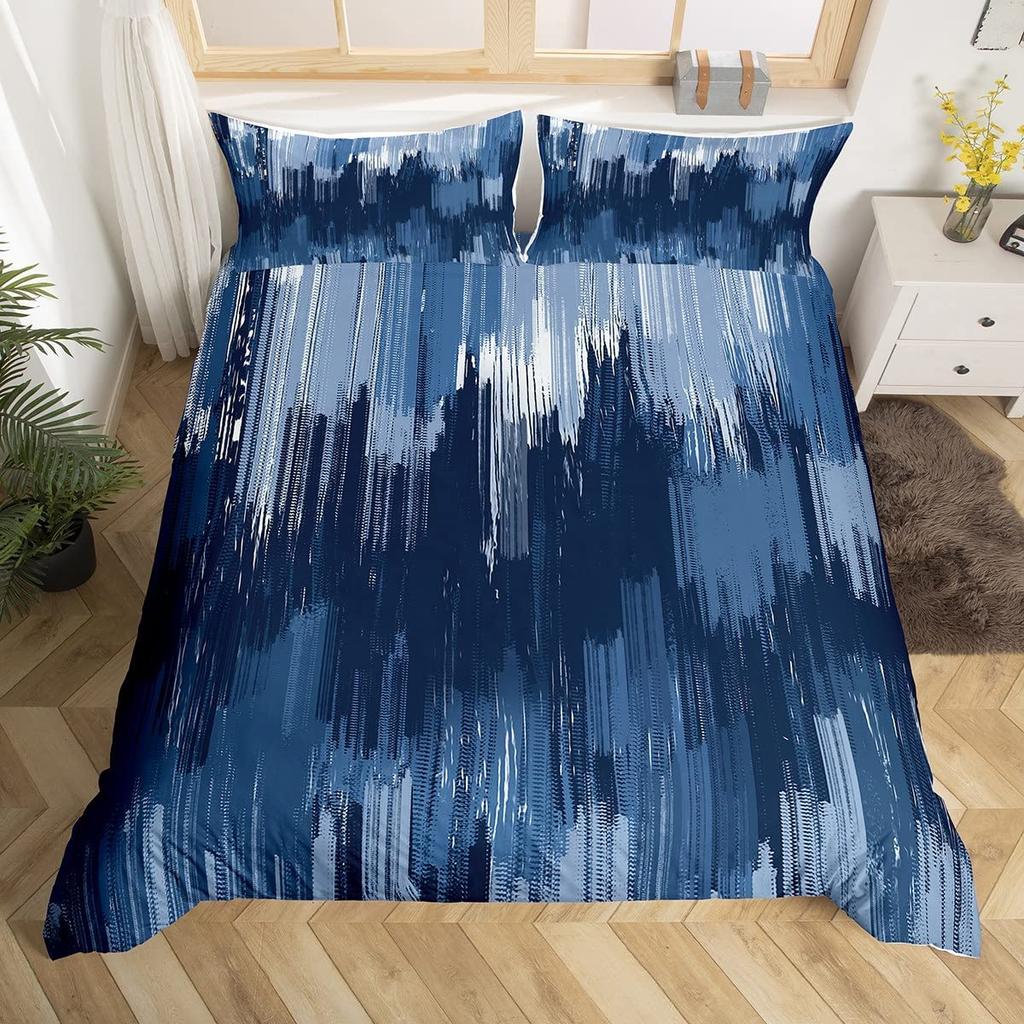 Ombre Duvet Cover for Kids Boy Girl,Colorful Oil Painting Bedding Set King, Abstract Art Artwork Comforter Cover with Pillowcase