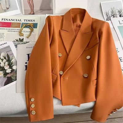 Blazer corto de un solo botón para mujer, abrigo de oficina con botones, estilo urbano, primavera