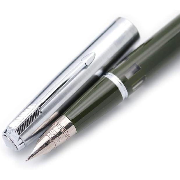 czxwyst 601A Steel Cap Vacumatic Fountain Pen (Lake Blue with ink window) Army Green with ink windo