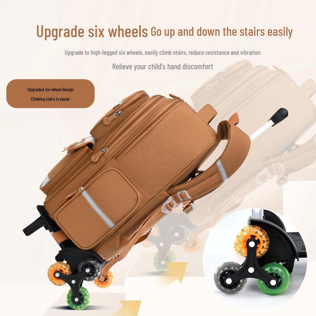 Capybara Astronaut Kids' Trolley Backpack for Grades 2-6