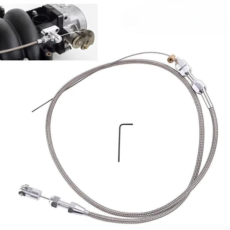 36 Inch Throttle Gas Cable Kit Stainless Steel Braided For 97-07 Chevrolet/Chevy LS1 Engine 4.8L 5.3L 5.7L 6.0L