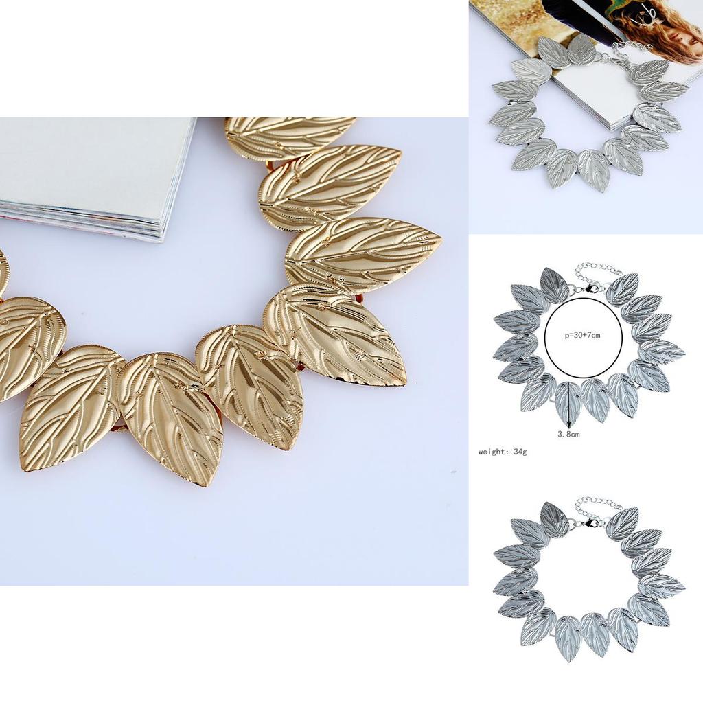 Modische Metallblatt-Halskette mit Fransen für lässige Outfits und Reisezubehör