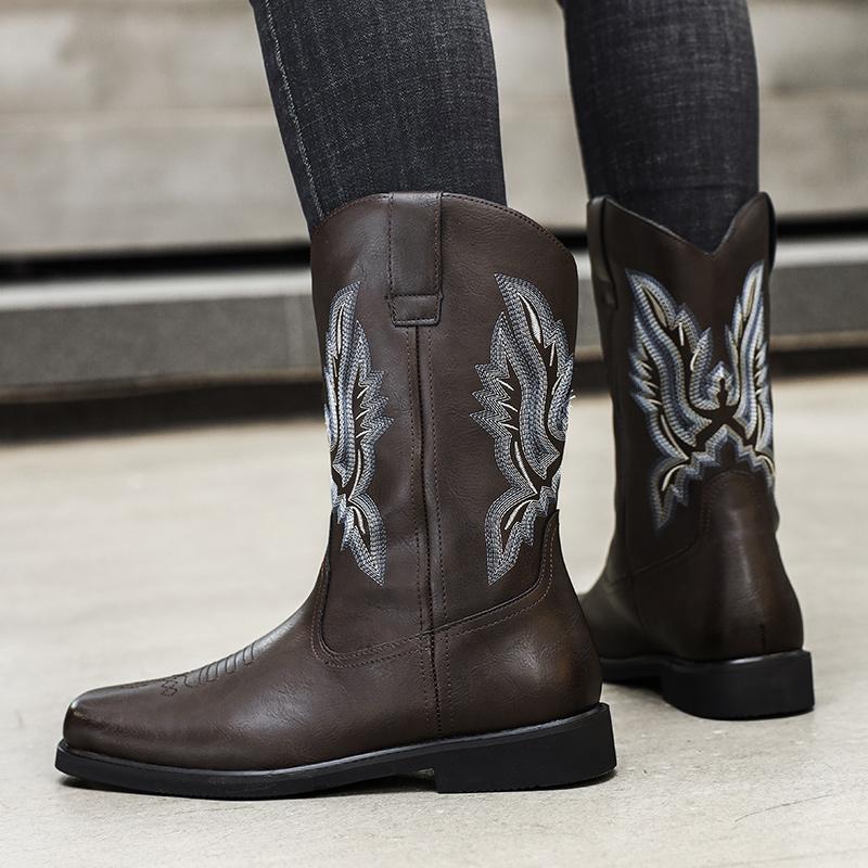 Lässige lange Herrenstiefel Modisches neues Design Outdoor-Freizeit Geschäftsparty Täglich Büro Motorrad Erwachsene Schuhe 39-46