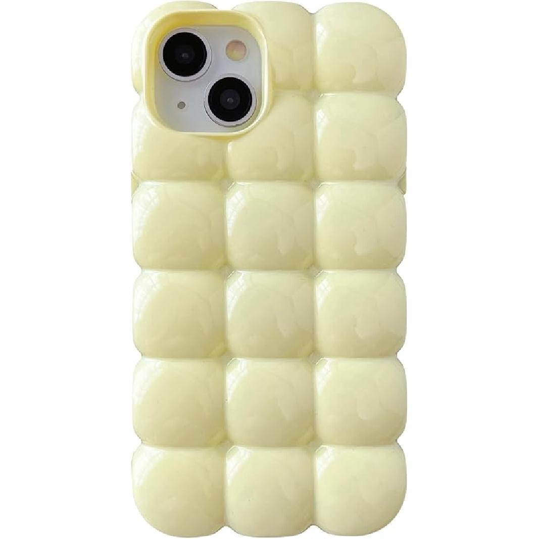 Caseative for iPhone 13 Case,3D Cube Grid Candy Color Soft Phone Case (Yellow) жёлтый