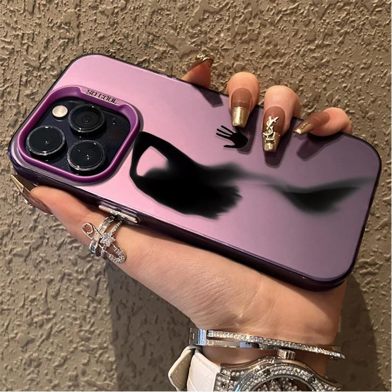 Sexy Phantom Style Phone Case for iPhone 16 15 14 13 12 11 Pro Max XS X XR 8 7 Plus  Plating Matte Shockproof Back Cover