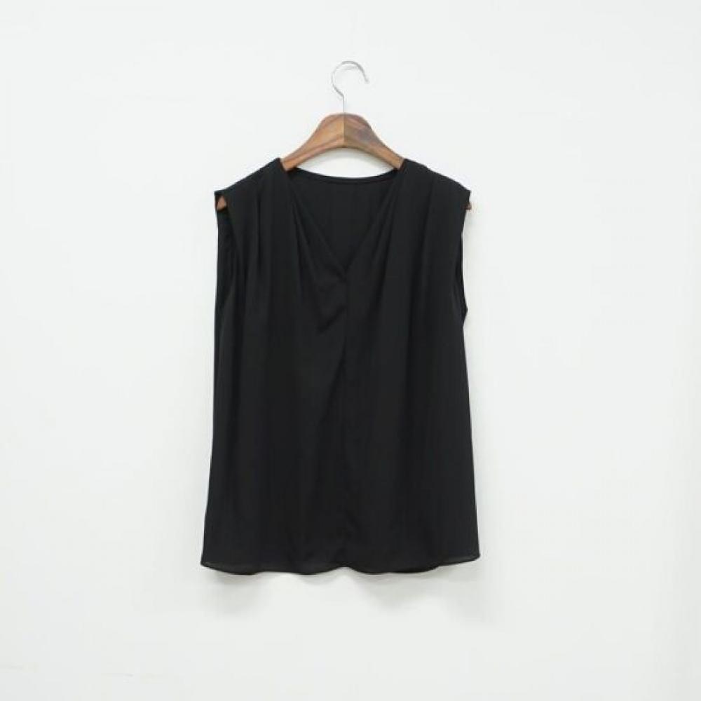 Style Latte Women V Neck Pintuck Chiffon sleeVeless Blouse