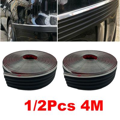 1/2x 4M Molding Car Door Side Tailgate Decorate Protect Strip Window Mirror Bumper Anti Collision DIY Decor Strip Pickup