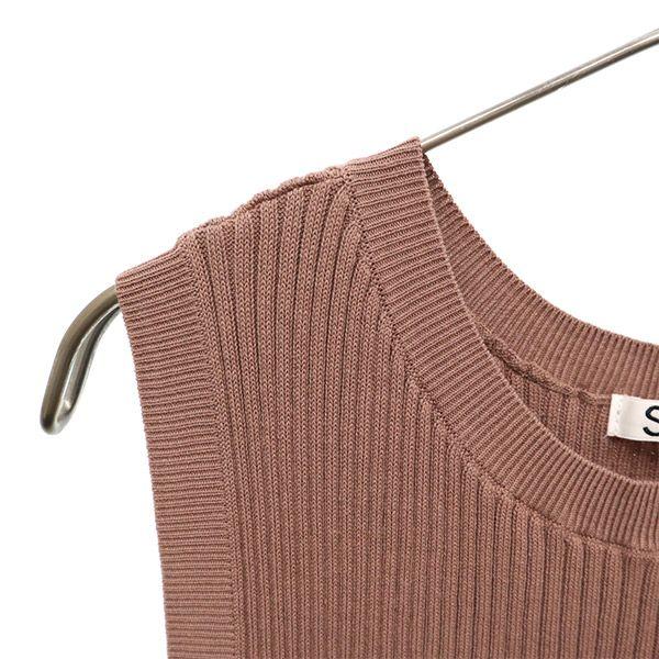 SNIDEL SWNO204032 No Sleeve Rib Long Dress F Brown Women Used