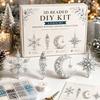 Set de mărgele fără lipici Kit DIY cu mărgele 3D, Set de meșteșuguri cu animale de Crăciun realiste, Kit tematic de broderie manuală ușoară pentru copii și adulți Educațional