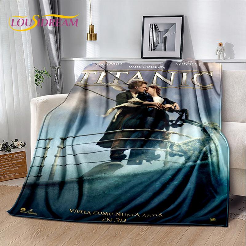 Movie Titanic Poster 3D Print Blanket,Soft Throw Blanket for Home Bedroom Bed Sofa Picnic Travel Office Rest Cover Blanket Kids