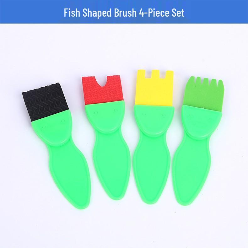 Kids' Painting Sponge Brush Set - 4 Mushroom Stamp Tools for Finger Painting Graffiti