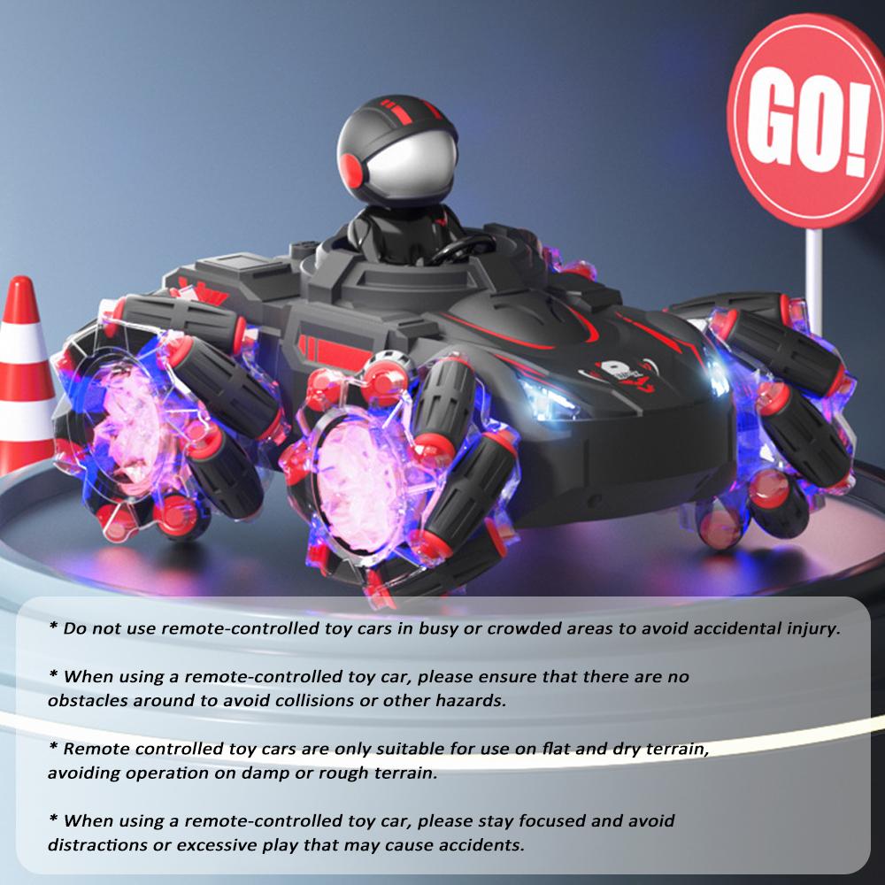 Remote Control Stunt Car with Pojection Light Music 2.4GHz 360 Degrees  Rotating Remote Control Car One