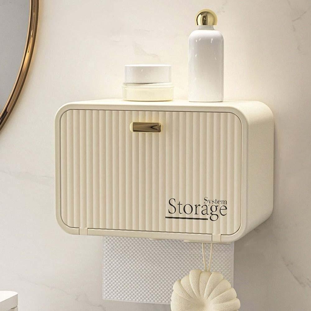 Large Capacity Transparent Storage Rack Wall Mounted Toilet Paper Organizer  Bedside Table