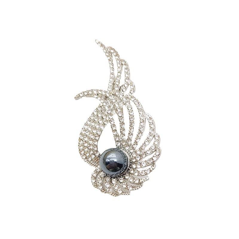 Elegant Pearl Wing Brooch: High-End Women's Suit Pin & Jewelry Accessory
