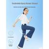 Girls' Short-Sleeve Ice Silk Activewear Set: Quick-Dry Elastic Yoga Flare Pants - Two-Piece Parent-Child Summer Outfit