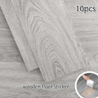 10 ks 40x15cm PVC Podlahové Samolepky Samolepicí Samolepky Voděodolné Zesílené Dřevěný Vzor Podlahové Samolepky Samolepky Obývací Pokoj