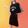 Fila Fusion Inline Letter Print Trendy Sports Slim Fit Short Sleeve Dress Women Dresses Black T11W332306F-BK
