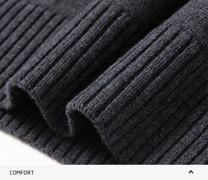 Men's Thick Warm Wool Sweater - Half-Zip, Stand Collar, Long Sleeve, Casual Knitwear