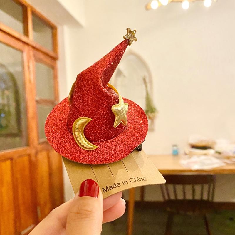 Children Mini Witch Hat Hair Clip Festival Side Clip Barrettes Hairpins Headdress for Children's Gift
