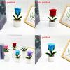 Multi Colored Plush Twisted Rod Rose Potted Desktop Decoration Ornament For Office Decor