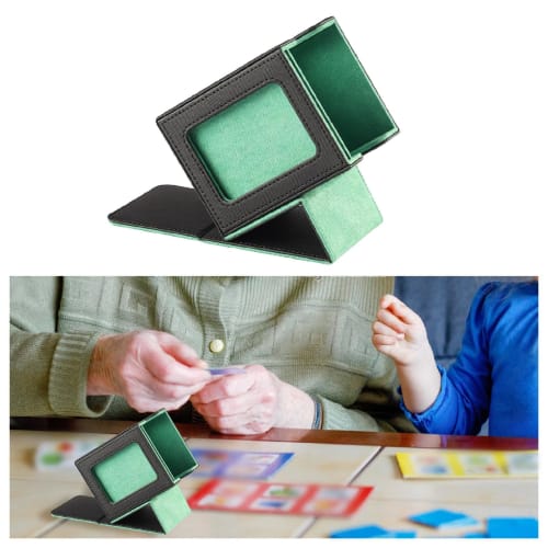 amleso Trading Card Deck Case, PU Leather Storage Box for Trading Cards and Card Decks, Green