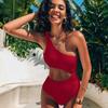 New Swimsuit Sexy Bikini Swimsuit Women's One Shoulder One Piece High Waist Bikini