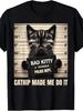 Made Me Do It Mugshot for Cat Lover Cat Mom Cat Dad T-Shirt Men'S Casual Short