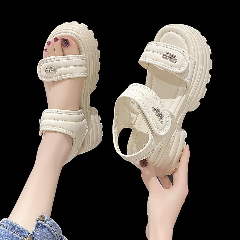 Platform Casual Beach Sandals Women's Summer Velcro Simple Seaside Student Sneakers Women