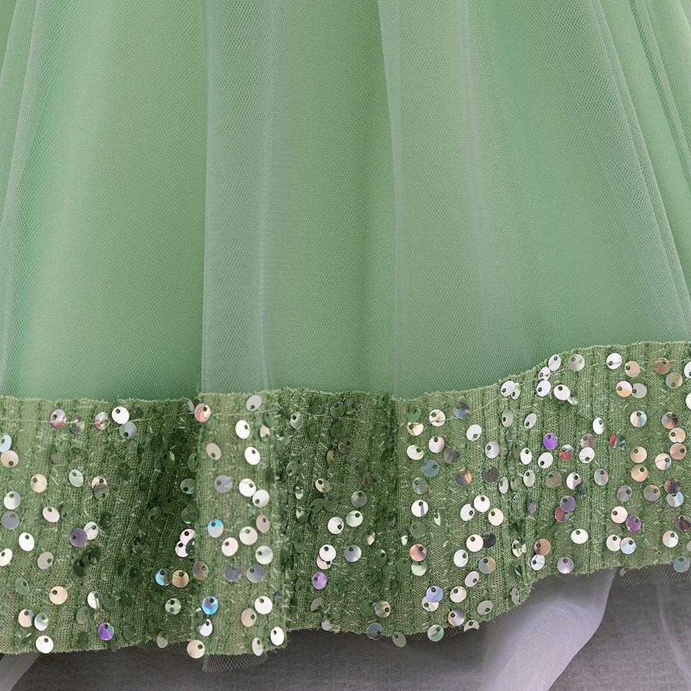 Kids Sequin Birthday Dress Summer Wedding Flower Girls Dress Toddler Baptism 1st Birthday Dress Baby Girl Clothes Princess Wedding Party Kids Costume