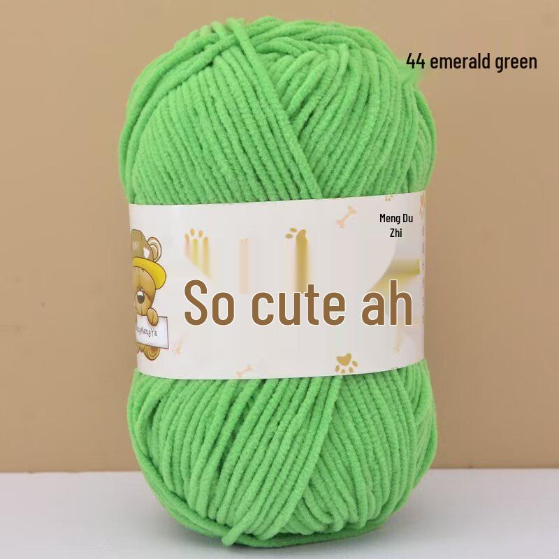 Chenille Crochet Yarn - Medium Thick Hand-Knitted for DIY Crafts & Dolls