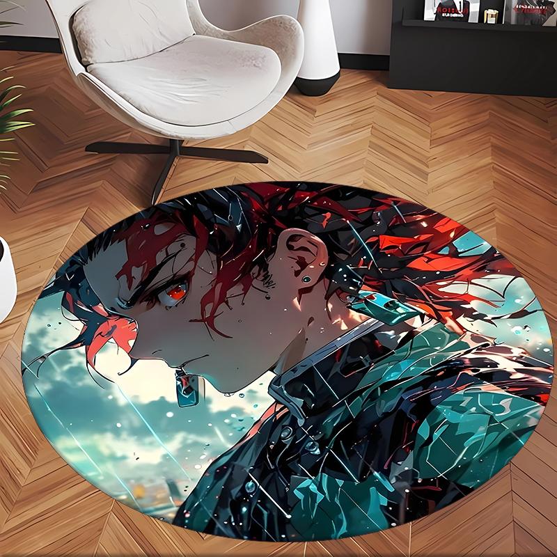 Uccisore di demoni (14) Tappeto Rotondo per Ufficio Tappeto Decorativo per Pavimento per Ufficio Camera da Letto Soggiorno e Spazio Domestico