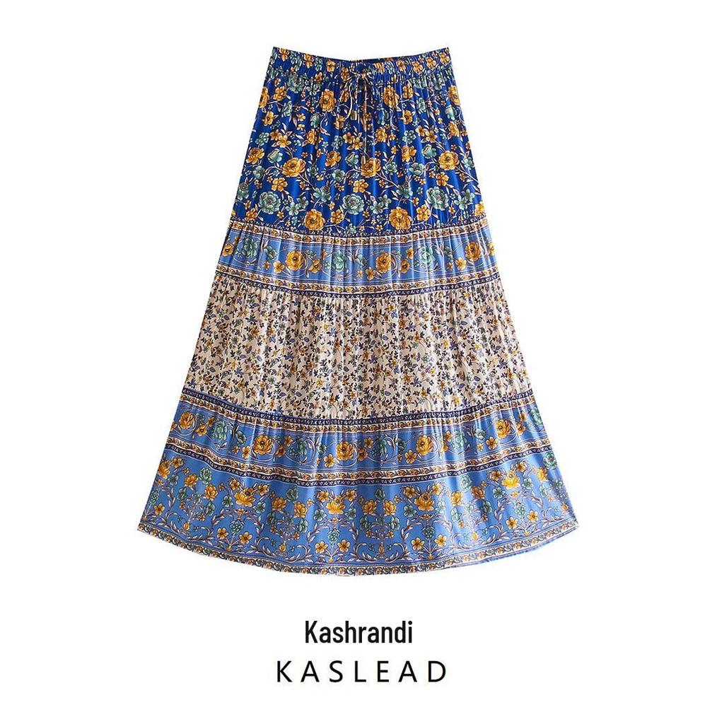 2025 Spring Women's European & American Fashion Rayon Midi Skirt