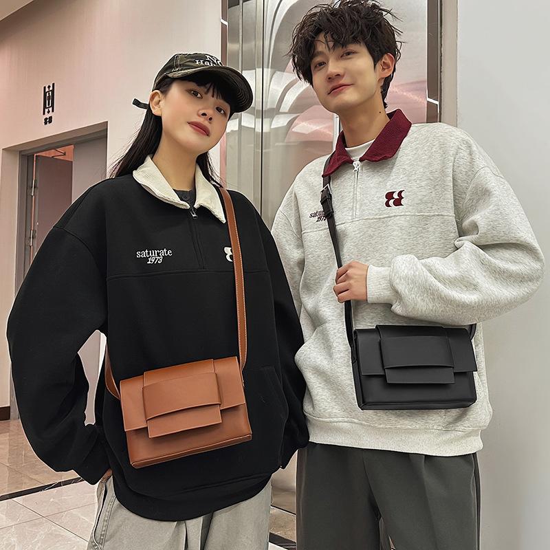 Bag Female Messenger Small Square Bag Niche High Sense Neutral Style Casual Trend Tofu Small Bag Mobile Phone Bag Male
